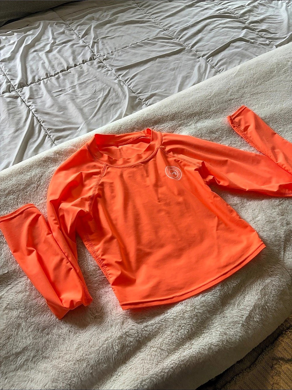 Surf style never worn Long Sleeve Rash Guard in Orange Like New